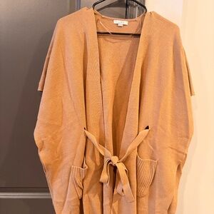 LOFT Tie Knit Wrap Sweater | Perfect Camel | XS/S